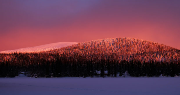 viaggio inverno lapponia pallas yllastunturi tramonto